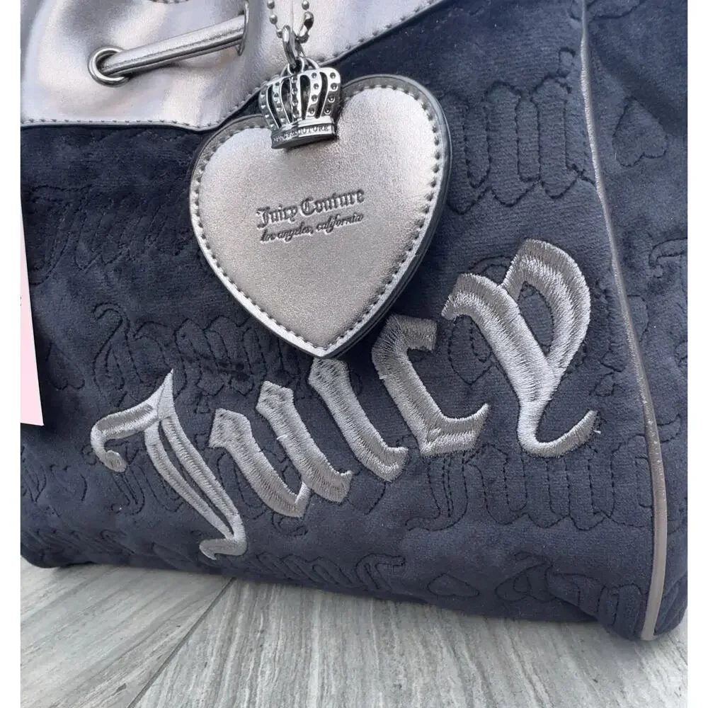 Juicy Couture Day Dreamer Vintage Dreams Tote Bag Black Liquorice/‎ Gunmetal NWT